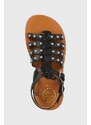 Dětské kožené sandály Pom D'api černá barva