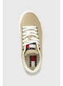 Sneakers boty Tommy Jeans NEW CUPSOLE CNVAS LC béžová barva, EN0EN02171