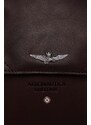 Kožená taška Aeronautica Militare hnědá barva