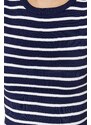 Trendyol Navy Blue Crop Striped Knitwear Blouse