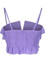 Trendyol Lilac Crop Woven Ruffle 100% Cotton Blouse