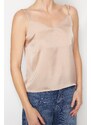 Trendyol Stone Woven Double Strap Satin Blouse