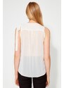 Trendyol Ecru Halterneck Woven Blouse