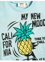Koton Pineapple Printed T-Shirt Short Sleeved Crew Neck Cotton