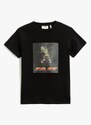 Koton Printed Black Boys' T-shirt 3skb10204tk