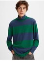 Levi's Modro-zelené pánské tričko Levi's LS Turtleneck Tee Alpha Naval - Pánské