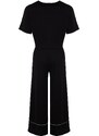 Trendyol Black Cotton Printed T-shirt-Pants Knitted Pajamas Set