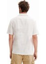 Košile Desigual pánská, bílá barva, regular, s klasickým límcem