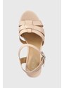 Kožené sandály Lauren Ralph Lauren Soffia růžová barva, 802914494002