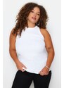 Trendyol Curve White Barbell Collar Basic Knitted Tank Top