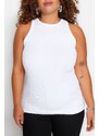 Trendyol Curve White Barbell Collar Basic Knitted Tank Top
