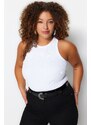 Trendyol Curve White Barbell Collar Basic Knitted Tank Top