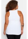 Trendyol Curve White Barbell Collar Basic Knitted Tank Top