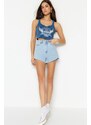 Trendyol Light Blue Denim Shorts