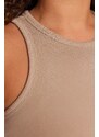 Trendyol Curve Mink Barbell Collar Basic Knitted Tank Top