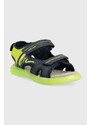 Dětské sandály Geox zelená barva