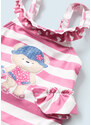 Kojenecké dívčí jednodílné plavky s kloboučkem MAYORAL, růžové MEDVÍDEK