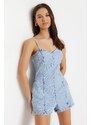 Trendyol Light Blue Strap Denim Overalls