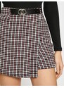 Koton Mini Shorts Skirt with Belt Detail Houndstooth Pattern