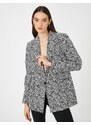 Koton Zebra Patterned Blazer Jacket with One Button