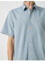 Koton Summer Shirt with Short Sleeves, Classic Collar Cotton