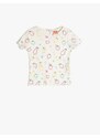 Koton 3smg10059ak Girls' T-shirt Ecru Patterned