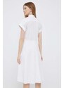 Šaty Lauren Ralph Lauren bílá barva, midi