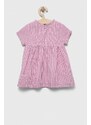 Dětské bavlněné šaty United Colors of Benetton fialová barva, mini