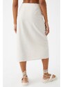 Koton Midi Skirt with Tie Detail and Slit on the Front