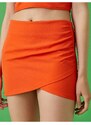 Koton Pleated Asymmetrical Mini Skirt