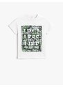 Koton Short-Sleeved Printed T-Shirt Crew Neck Cotton