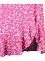 Trendyol Fuchsia Printed High-waist Midi, Elastic Knitted Skirt with Ruffles and Ruffle Details