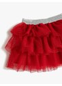 Koton Layered Tutu Skirt, Glittery, Elastic Waist, Cotton Lined.