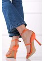 Ideal Oranžové sandály na tenkém podpatku Gwen