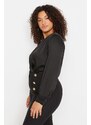 Trendyol Curve Black Satin Look Body With Buttons