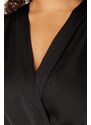 Trendyol Curve Black Satin Look Body With Buttons