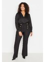 Trendyol Curve Black Satin Look Body With Buttons