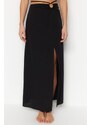 Trendyol Black Maxi Woven Skirt With Accessories, 100% Cotton
