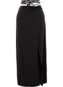 Trendyol Black Maxi Woven Skirt With Accessories, 100% Cotton