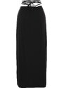 Trendyol Black Maxi Woven Skirt With Accessories, 100% Cotton