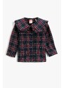 Koton Wide Baby Collar Shirt with Frill Detailed Long Sleeved Buttons.