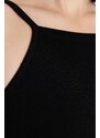 Trendyol Black Halter Neck Fitted Midi Interlock Smart Knitted Dress