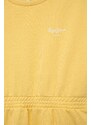 Dětské bavlněné šaty Pepe Jeans PJL GJ Non-denim žlutá barva, mini
