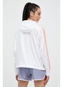 Bunda adidas dámská, bílá barva, přechodná, oversize