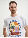 Bílé pánské tričko Guess Palm Window - Pánské