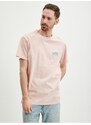 Světle růžové pánské tričko Guess Back Mirage - Pánské