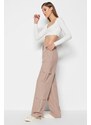 Trendyol Mink Cargo tkané kapsové kalhoty s detailními bavlněnými kalhotami