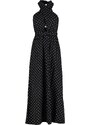 Trendyol Černé Tkané šaty S Ohlávkou Puntíky Trendyol Black Waistted A-Line Maxi Woven Halter Polka Dot