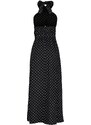 Trendyol Černé Tkané šaty S Ohlávkou Puntíky Trendyol Black Waistted A-Line Maxi Woven Halter Polka Dot