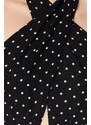 Trendyol Černé Tkané šaty S Ohlávkou Puntíky Trendyol Black Waistted A-Line Maxi Woven Halter Polka Dot